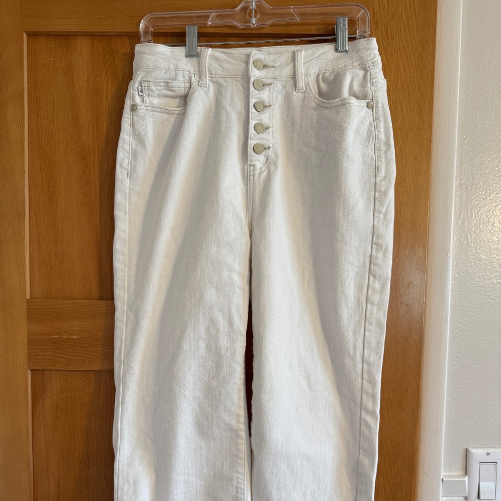 Judy Blue Button-Up White Crop Jeans Size 11/30